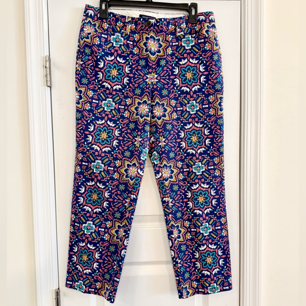 Lands’ End Multicolor Cropped Chino Pants - Straight Leg Mid Rise Size 6 - Picture 1 of 11